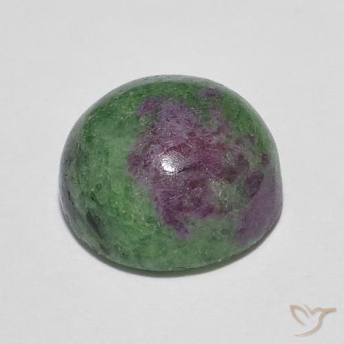 Rubino-zoisite naturale multicolore da 5,39 ct, taglio rotondo, opaco