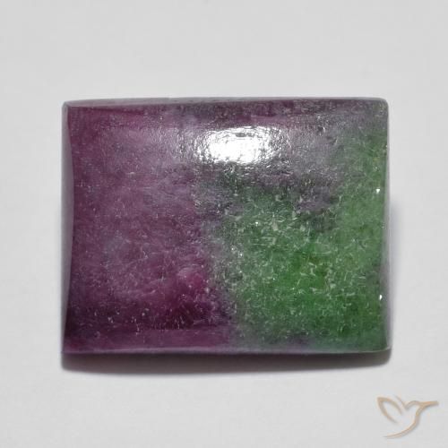 Rubino-Zoisite Multicolore naturale da 8.98 ct, Taglio a baguette, Opaco