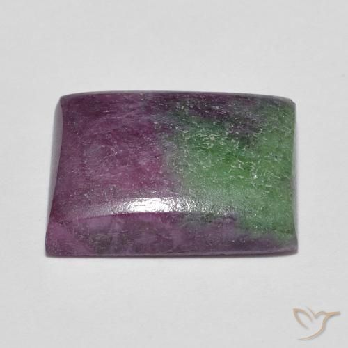 Rubino-Zoisite Multicolore naturale da 8.98 ct, Taglio a baguette, Opaco