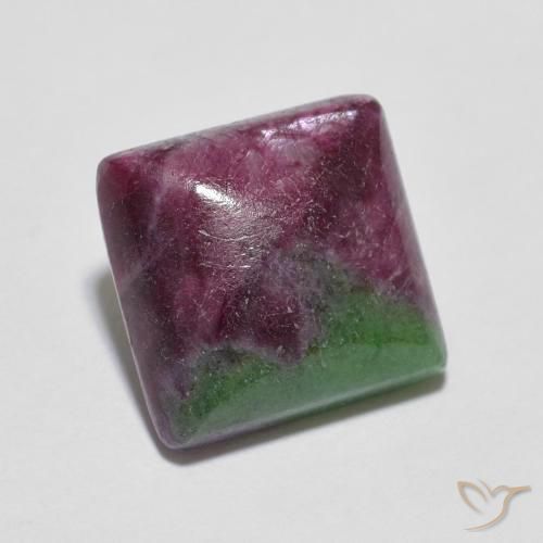 7.55ct Naturale Multicolore Rubino-Zoisite, Quadrato, Opaco