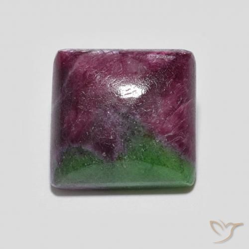 Rubino-Zoisite Multicolore naturale da 7.55 ct, Quadrato, Opaco