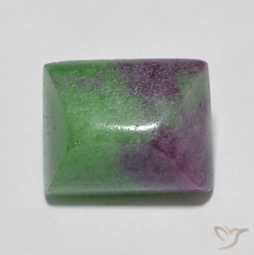 6.89ct Naturale Multicolore Rubino-Zoisite, Taglio a baguette, Opaco