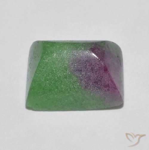 Rubino-Zoisite Multicolore naturale da 6.89 ct, Taglio a baguette, Opaco