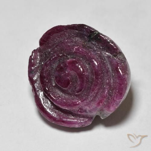 Rubino-Zoisite Magenta-rosa scuro Dark naturale da 23.09 ct, Taglio a fiore, Opaco