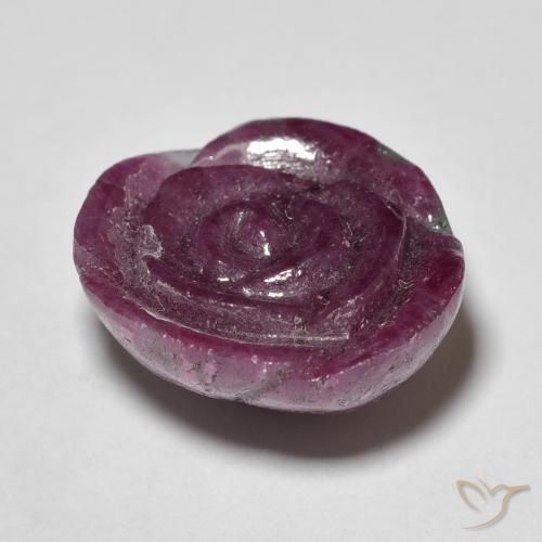 Rubino-Zoisite Viola scuro naturale da 18.16 ct, Taglio a fiore, Opaco