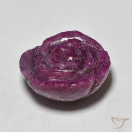 Rubino-Zoisite Viola scuro naturale da 14.69 ct, Taglio a fiore, Opaco