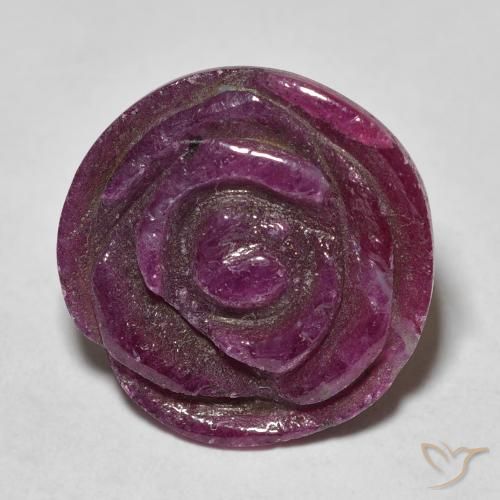 17.44ct Naturale Medium Dark-Purple Rubino-Zoisite, Taglio a fiore, Opaco