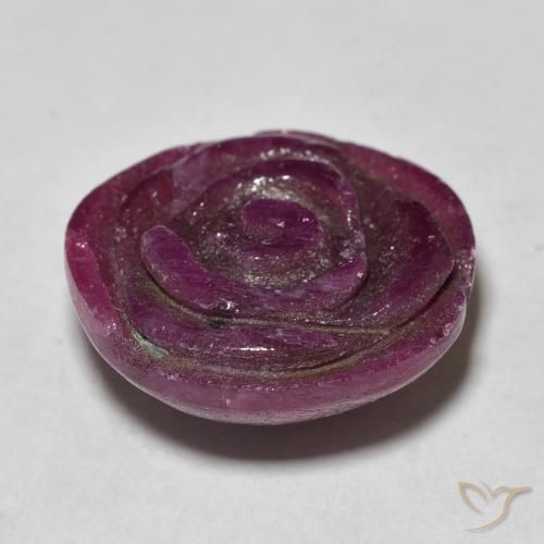 Rubino-Zoisite Medium Dark-Purple naturale da 17.44 ct, Taglio a fiore, Opaco