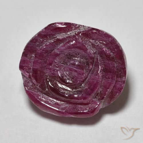 15.95ct Naturale Viola rossastro Rubino-Zoisite, Taglio a fiore, Opaco