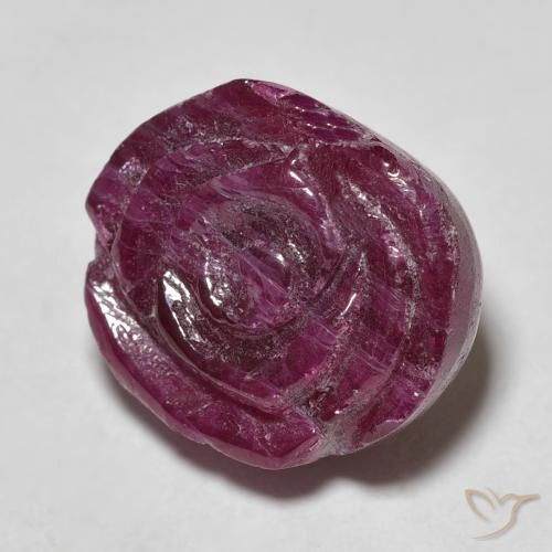Rubino-Zoisite Viola rossastro naturale da 15.95 ct, Taglio a fiore, Opaco