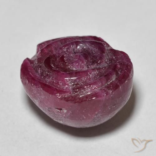 Rubino-Zoisite Viola rossastro naturale da 15.95 ct, Taglio a fiore, Opaco