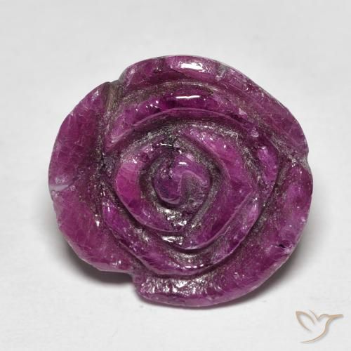 15.77ct Naturale Medium Dark-Purple Rubino-Zoisite, Taglio a fiore, Opaco