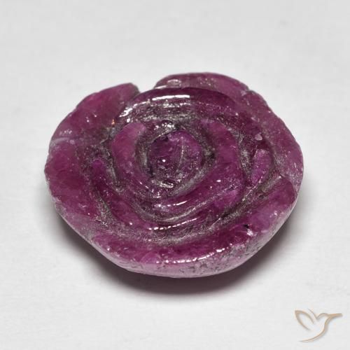Rubino-Zoisite Medium Dark-Purple naturale da 15.77 ct, Taglio a fiore, Opaco