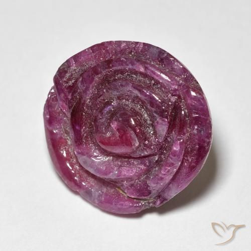 Rubino-Zoisite Medium Dark-Purple naturale da 15.60 ct, Taglio a fiore, Opaco