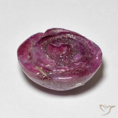 Rubino-Zoisite Medium Dark-Purple naturale da 15.60 ct, Taglio a fiore, Opaco