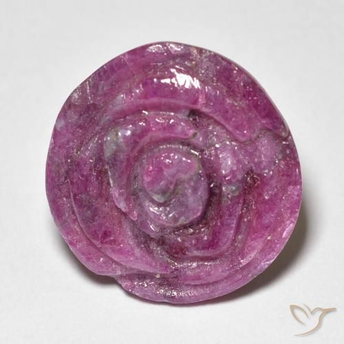 16.66ct Naturale Viola rossastro Rubino-Zoisite, Taglio a fiore, Opaco