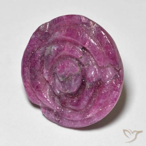 Rubino-Zoisite Viola rossastro naturale da 16.66 ct, Taglio a fiore, Opaco