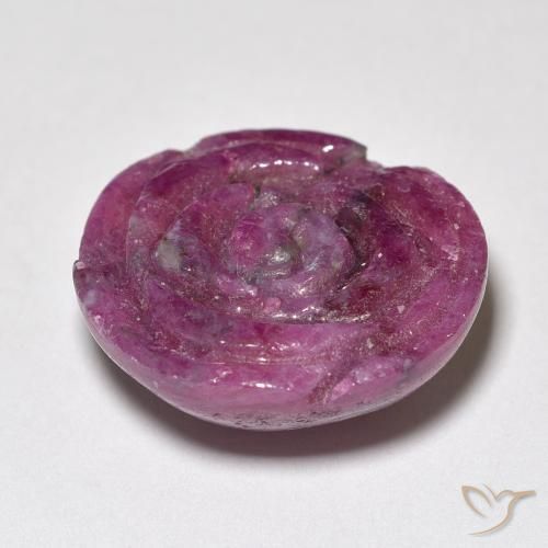 Rubino-Zoisite Viola rossastro naturale da 16.66 ct, Taglio a fiore, Opaco