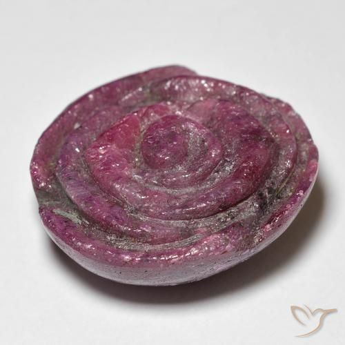 Rubino-Zoisite Medium Dark-Purple naturale da 35.76 ct, Taglio a fiore, Opaco