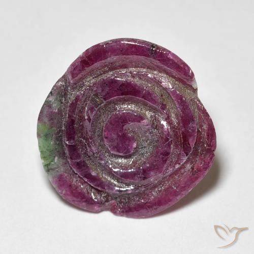 9.01ct Naturale Medium Dark-Purple Rubino-Zoisite, Taglio a fiore, Opaco
