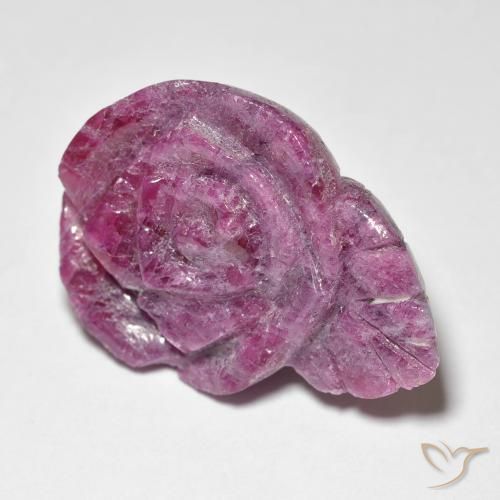 Rubino-Zoisite Medium Dark-Purple naturale da 32.56 ct, Taglio a fiore, Opaco