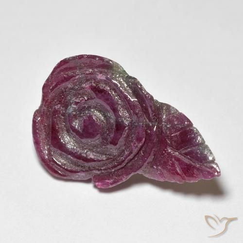 11.67ct Naturale Viola rossastro Rubino-Zoisite, Taglio a fiore, Opaco
