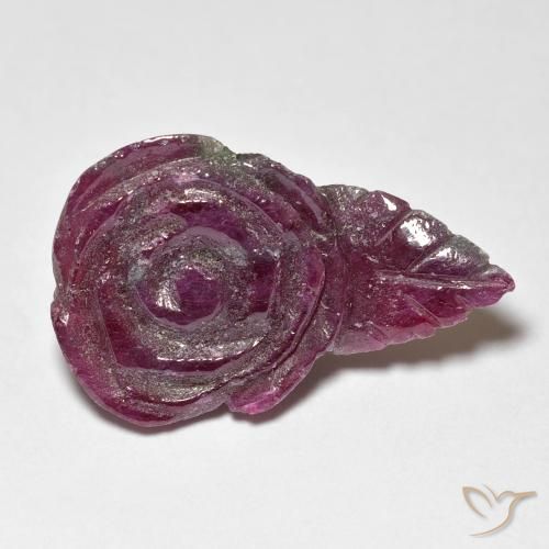 Rubino-Zoisite Viola rossastro naturale da 11.67 ct, Taglio a fiore, Opaco