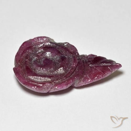 Rubino-Zoisite Viola rossastro naturale da 11.67 ct, Taglio a fiore, Opaco
