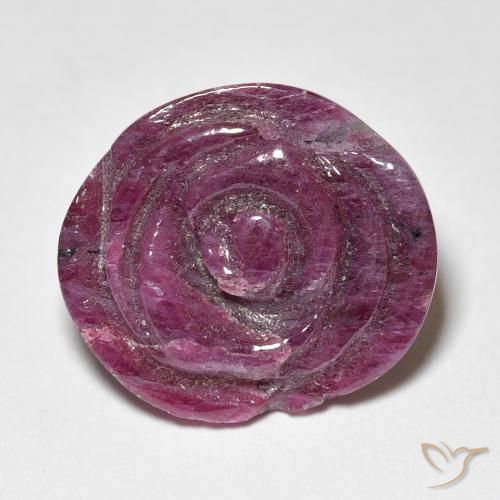 15.51ct Naturale Viola rossastro Rubino-Zoisite, Taglio a fiore, Opaco
