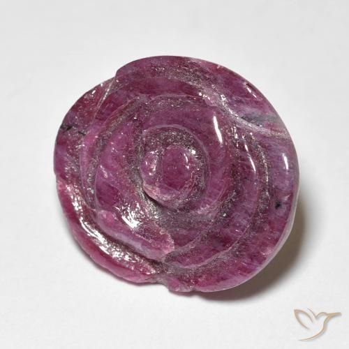 Rubino-Zoisite Viola rossastro naturale da 15.51 ct, Taglio a fiore, Opaco
