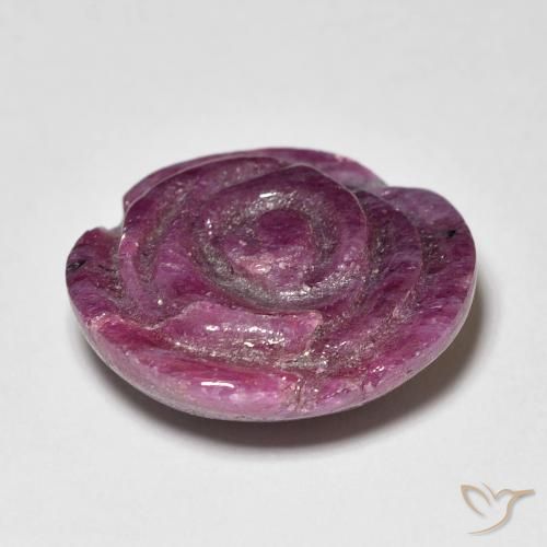 Rubino-Zoisite Viola rossastro naturale da 15.51 ct, Taglio a fiore, Opaco