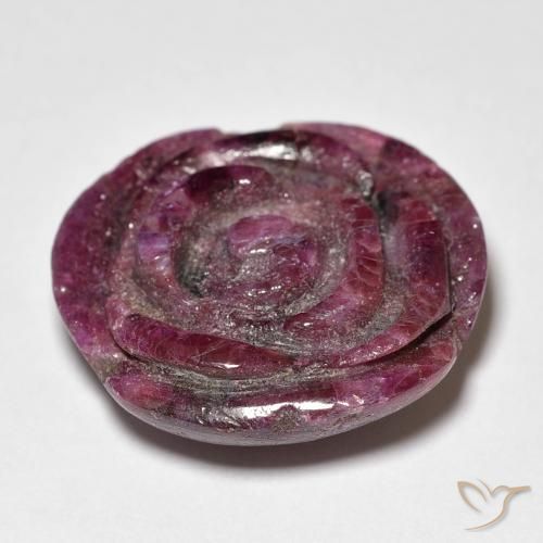 Rubino-Zoisite Viola rossastro naturale da 19.73 ct, Taglio a fiore, Opaco