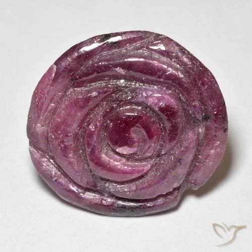 25.55ct Naturale Viola rossastro Rubino-Zoisite, Taglio a fiore, Opaco