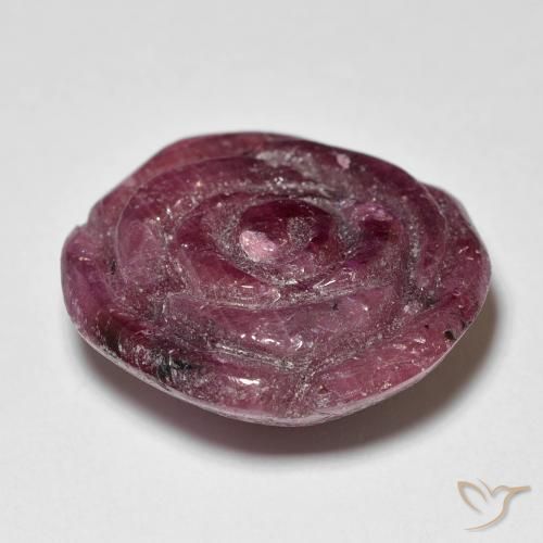 Rubino-Zoisite Viola rossastro naturale da 25.55 ct, Taglio a fiore, Opaco