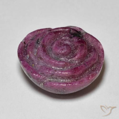 Rubino-Zoisite Viola rossastro naturale da 18.75 ct, Taglio a fiore, Opaco