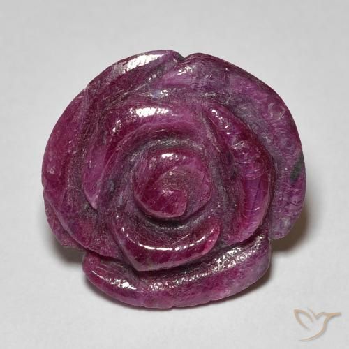 17.61ct Naturale Magenta-Rosa Rubino-Zoisite, Taglio a fiore, Opaco