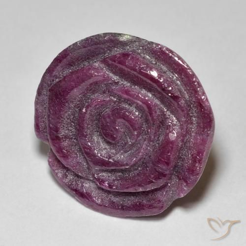 Rubino-Zoisite Medium Dark-Purple naturale da 24.97 ct, Taglio a fiore, Opaco