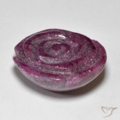 Rubino-Zoisite Medium Dark-Purple naturale da 24.97 ct, Taglio a fiore, Opaco