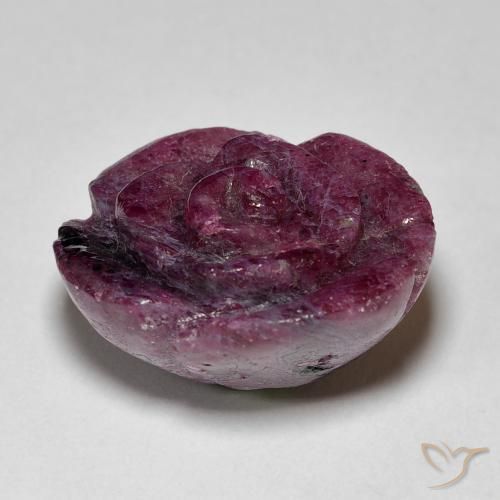 Rubino-Zoisite Viola medio naturale da 22.77 ct, Taglio a fiore, Opaco
