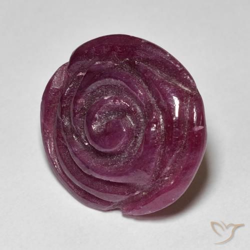 Rubino-Zoisite Viola scuro naturale da 18.48 ct, Taglio a fiore, Opaco