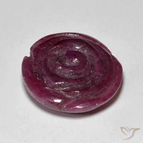 Rubino-Zoisite Viola scuro naturale da 18.48 ct, Taglio a fiore, Opaco