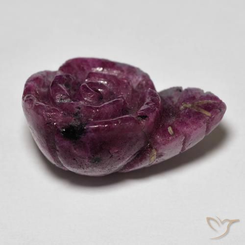 Rubino-Zoisite Rosso scuro naturale da 20.09 ct, Taglio a fiore, Opaco