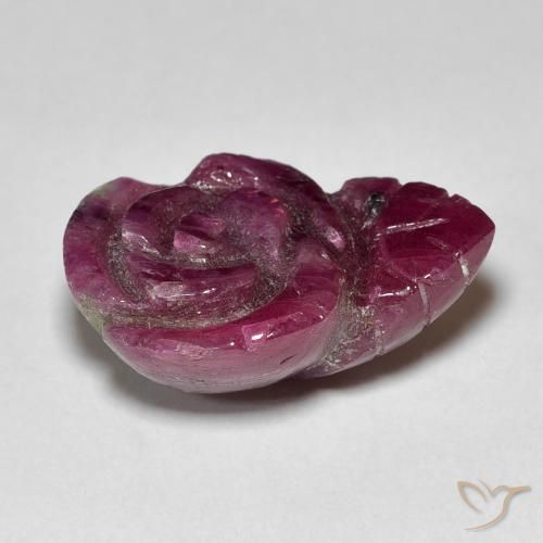 Rubino-Zoisite Medium Dark Reddish-Purple naturale da 14.55 ct, Taglio a fiore, Opaco