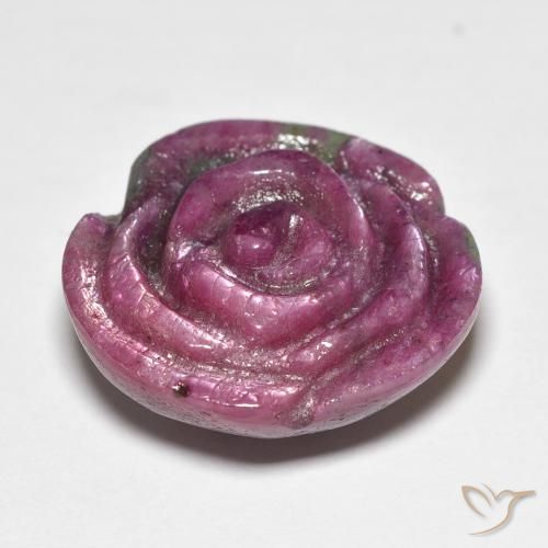 Rubino-Zoisite Viola medio naturale da 17.57 ct, Taglio a fiore, Opaco