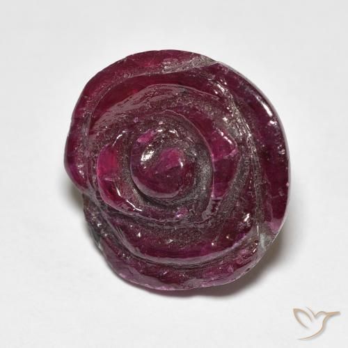 Rubino-Zoisite Medium Dark-Purple naturale da 16.77 ct, Taglio a fiore, Opaco