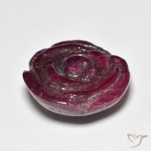Rubino-Zoisite Medium Dark-Purple naturale da 16.77 ct, Taglio a fiore, Opaco