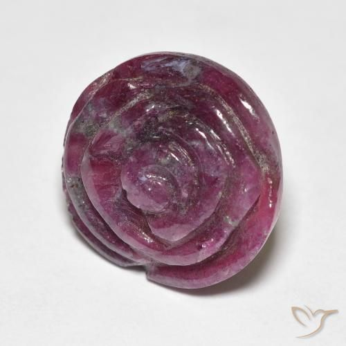 Rubino-Zoisite Viola rossastro naturale da 16.09 ct, Taglio a fiore, Opaco