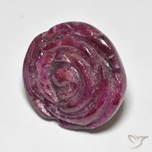 Rubino-Zoisite Medium Dark-Purple naturale da 23.98 ct, Taglio a fiore, Opaco
