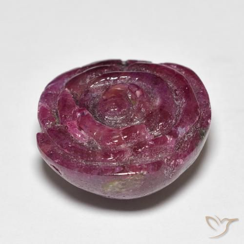 Rubino-Zoisite Medium Dark-Purple naturale da 23.98 ct, Taglio a fiore, Opaco
