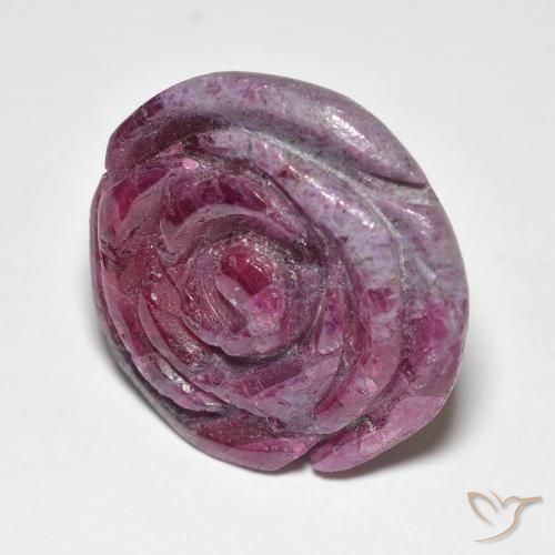 Rubino-Zoisite Viola rossastro naturale da 25.96 ct, Taglio a fiore, Opaco